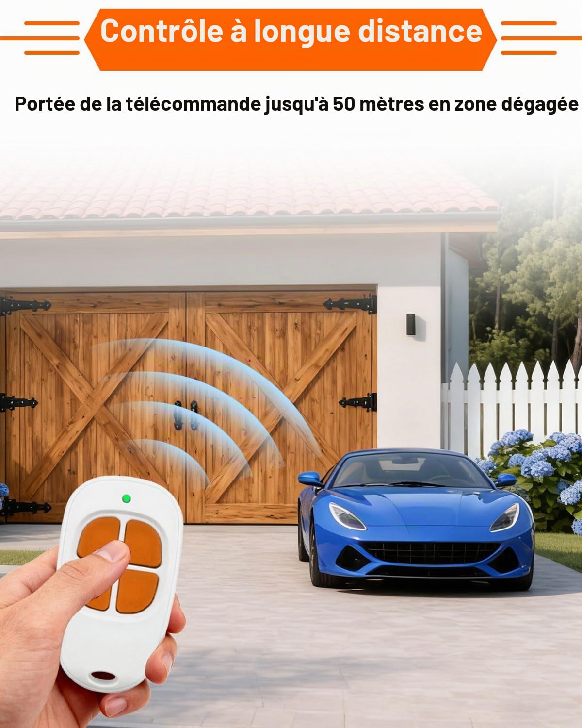 SCS Sentinel Lot de 2 télécommandes 4 canaux 433,92 MHz pour Portail et Garage, télécommande Sentinel Compatible avec AAM0085, sûre, Durable et Facile à Programmer, Orange