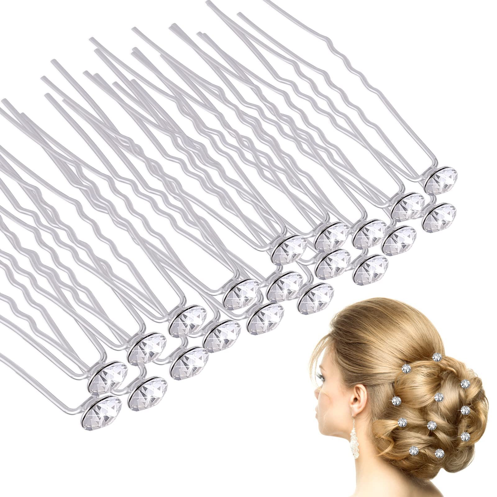 20 stücke Hochzeit Haar Pins Braut Strass Haar Barrettes Kristall Bridal Headstücke Brautjungfer Perle Haarspange Dekorative Schmuck Zubehör for Frauen Mädchen Haar Stil
