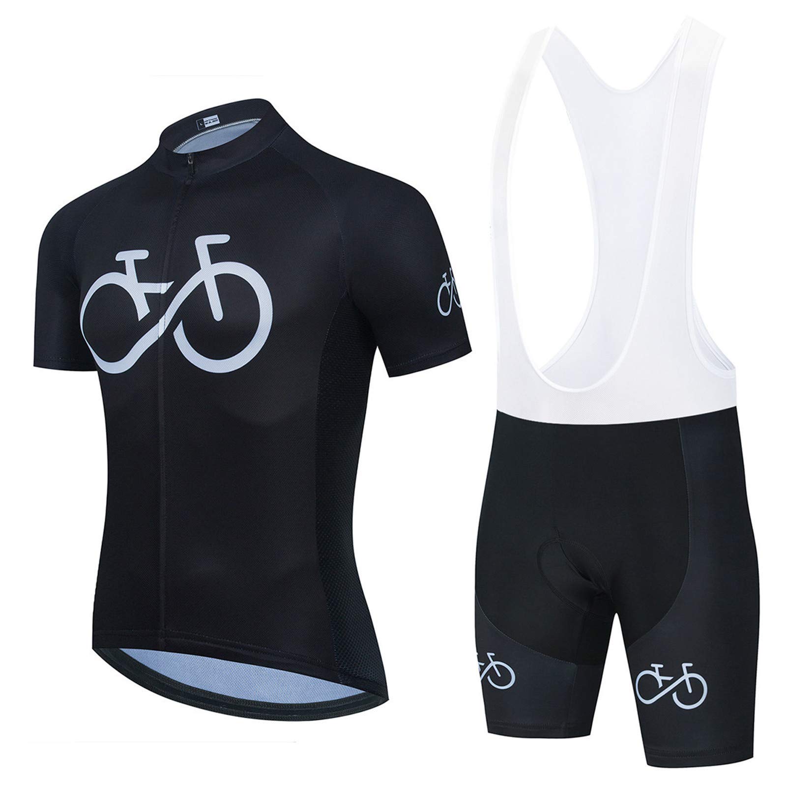 Mens Cycling Jerseys,Bib Shorts Padded?3D Gel Seat Pad for Riding Bike Clothing Set Comfortable Quick Dry Men Short Sleeve Jersey