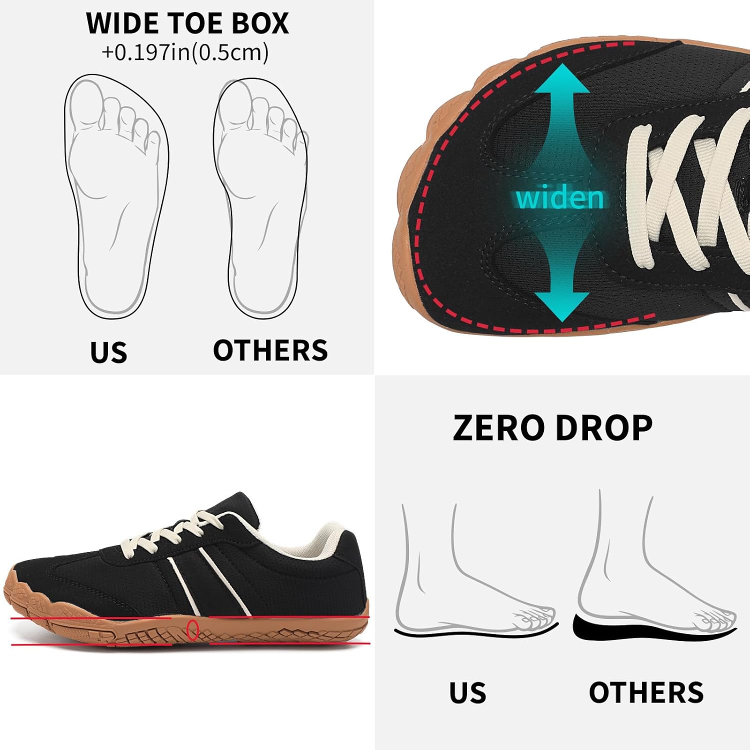 Grand Attack Sneakers Barefoot Shoes for Womens Minimalist Trail Running Hiking Comfortable Walking - Image 2