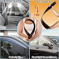 Vista 3 de Protector de lluvia Deflector de viento para montaje exterior, viseras de ventana con cinta compatible con Ford F-250 1999-2016 Super Duty