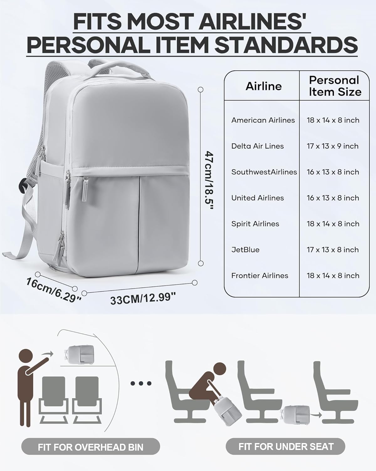 Vacuum Seal Backpack Travel Laptop Backpacks For Women Men Personal Item Travel Bag Large Carry On Backpack With Vacuum Compression Vacpack Backpacks With Pump Grey - Image 2