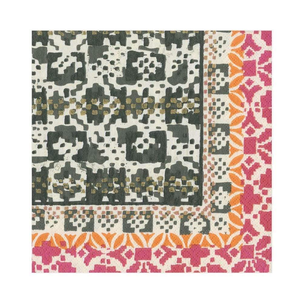 Caspari Frida Paper Luncheon Napkins in Black & White - 20 Per Package