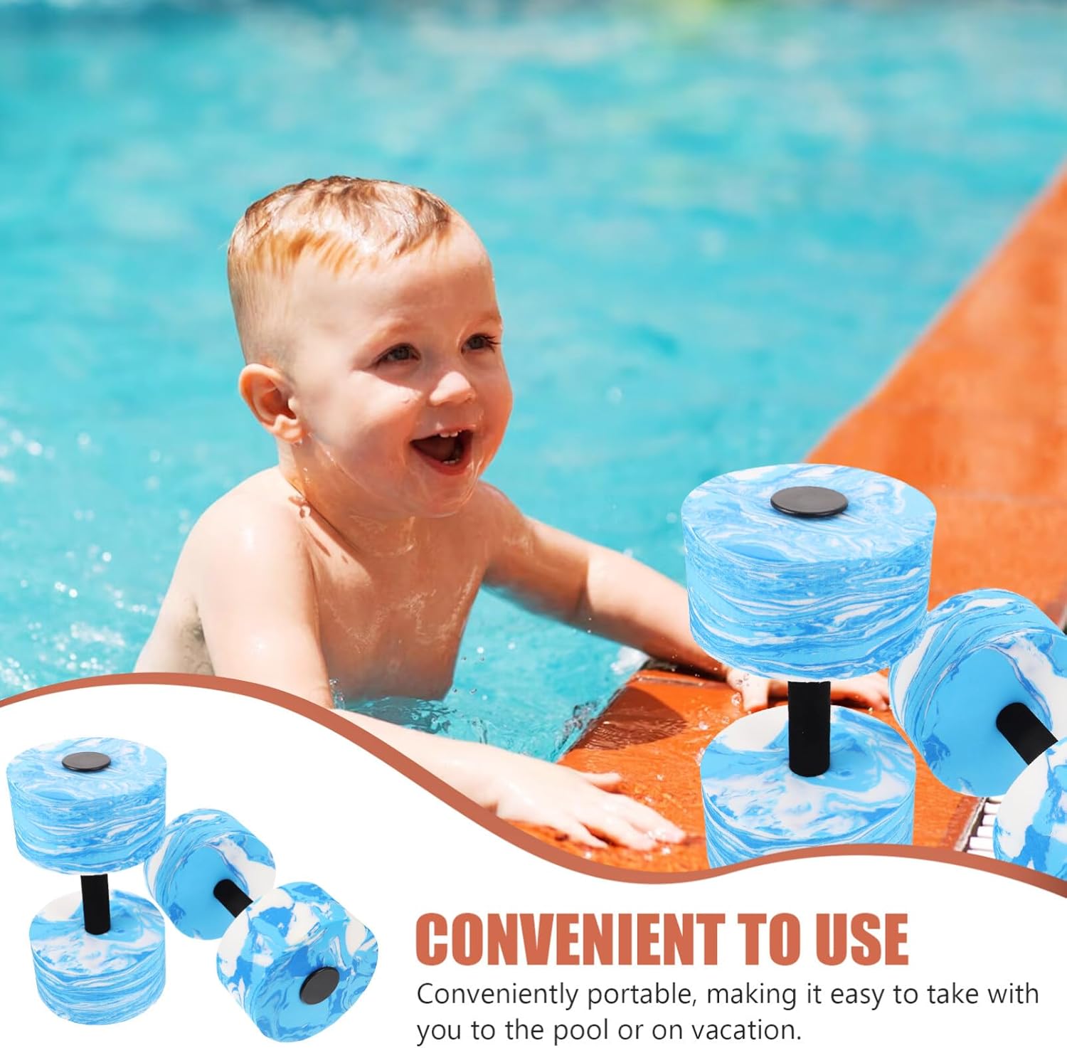 GANAZONO 2pcs Water Dumbbells for Aquatic Fitness and Camouflage Design for Boys and Girls Pool Exercise and Water Aerobics