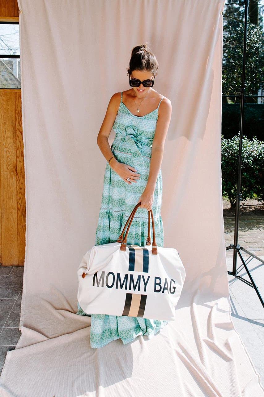 CHILDHOME, Mommy Bag, torba na pieluchy, dla kobiet w ciąży, torba podróżna, duża pojemność, mata do przewijania, regulowany pasek na ramię, przegroda, izolowana kieszeń, przejście na walizkę, czarny