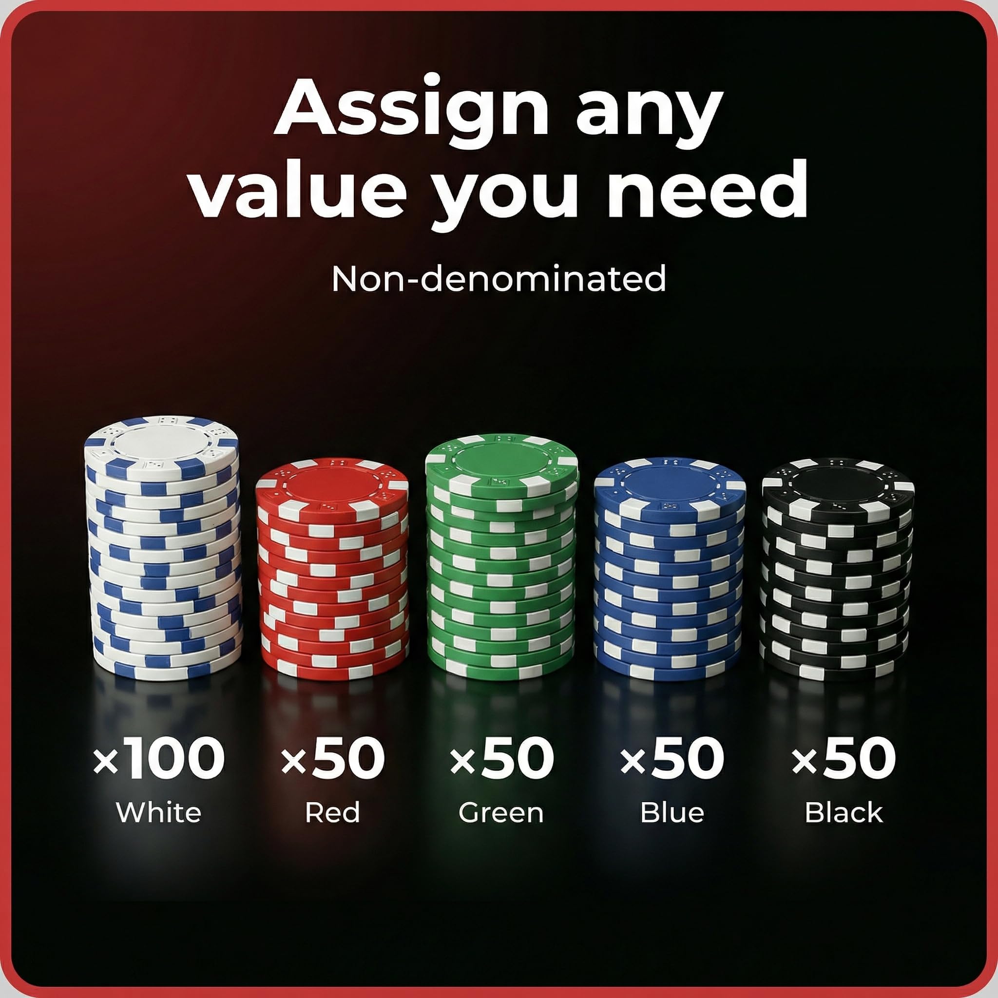 HEITOK Set poker 300 senza denominazione 11.5g Nucleo Ferro Texas Holdem
