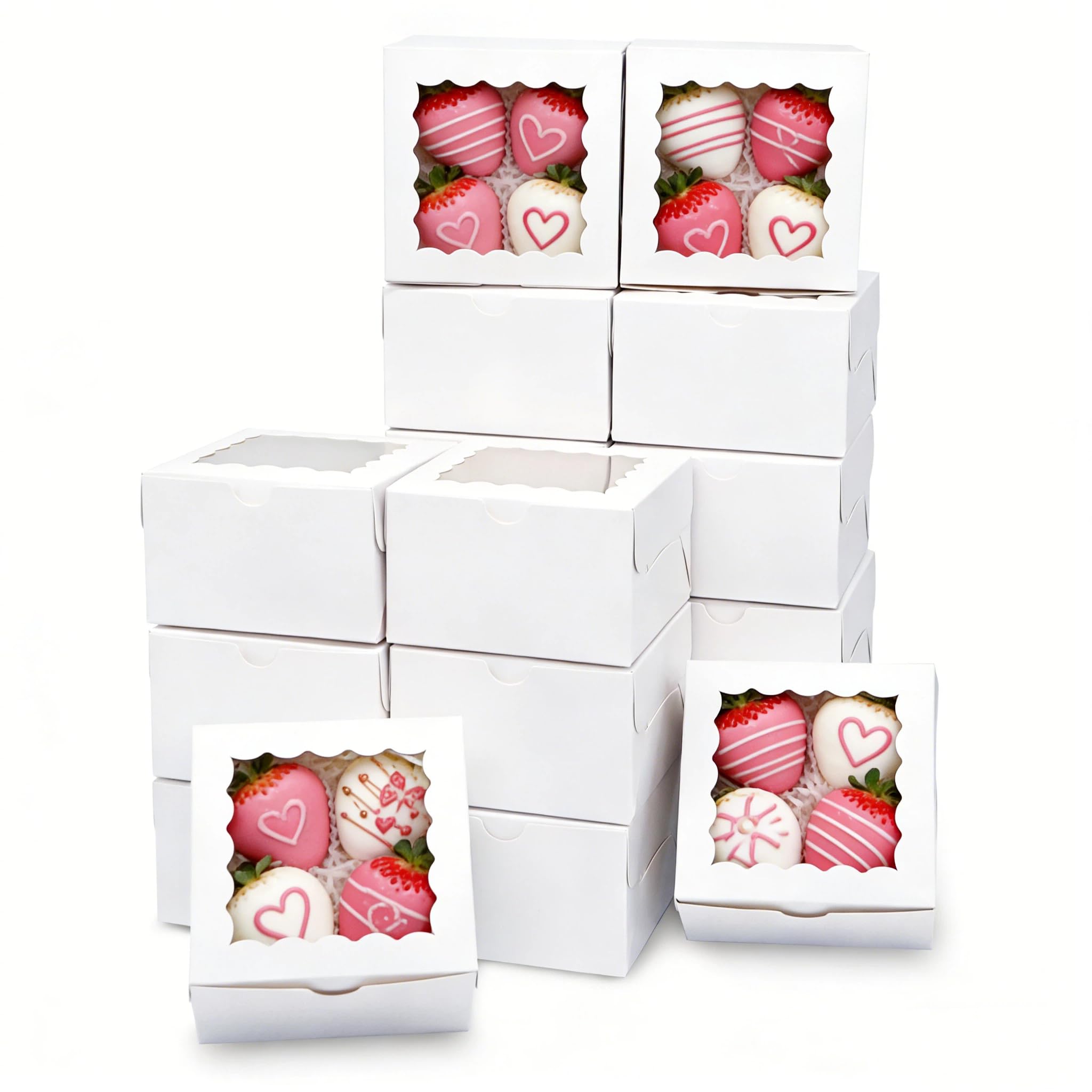 Amazon.com: XINHPKGG 50pcs Cookie Boxes 4x4x2.5 Inch Bakery Boxes