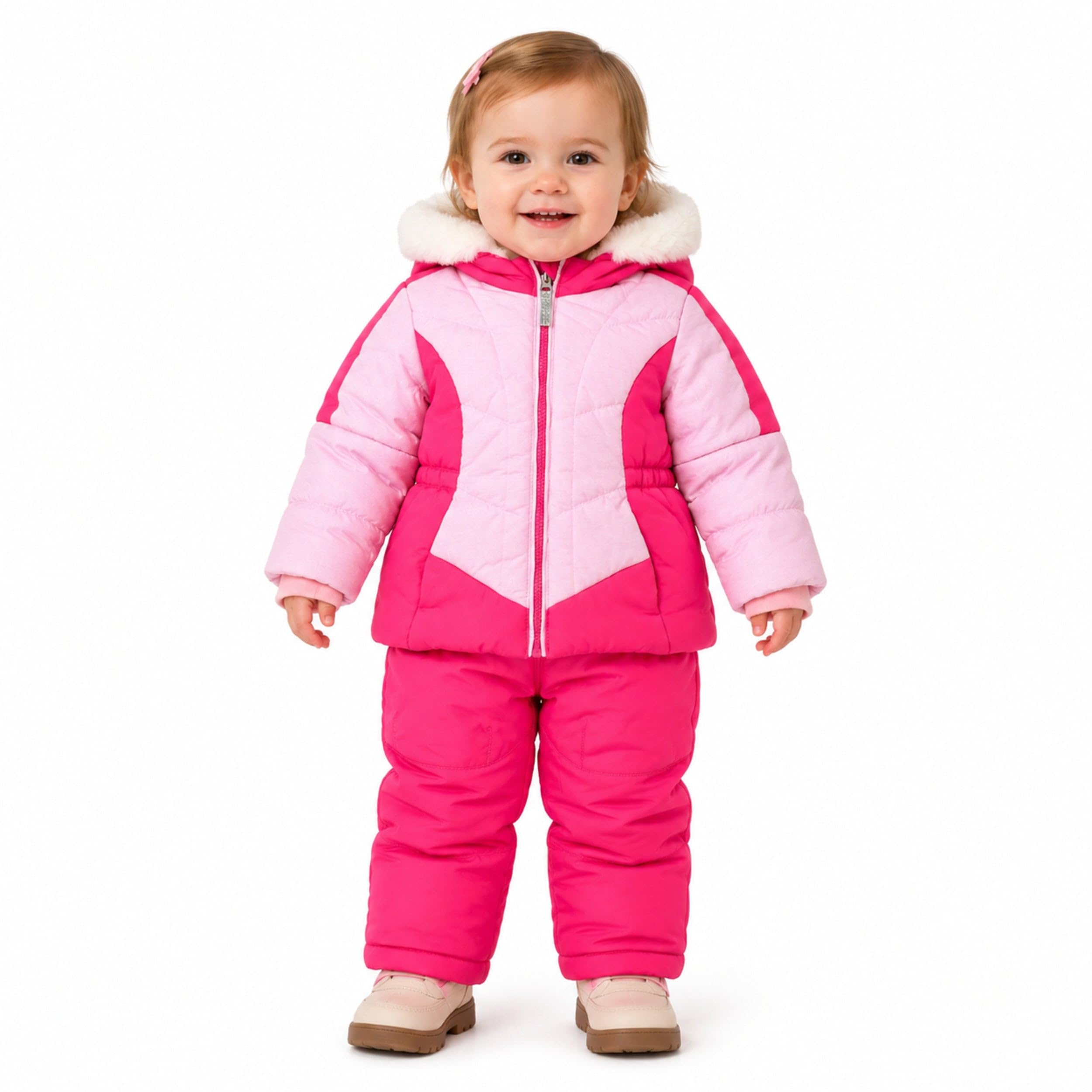 Arctic Quest Girls' Bib Snow Pants and Ski Jacket Water-resistant Snowsuit for Kids Winter Jacket for Girls Hooded