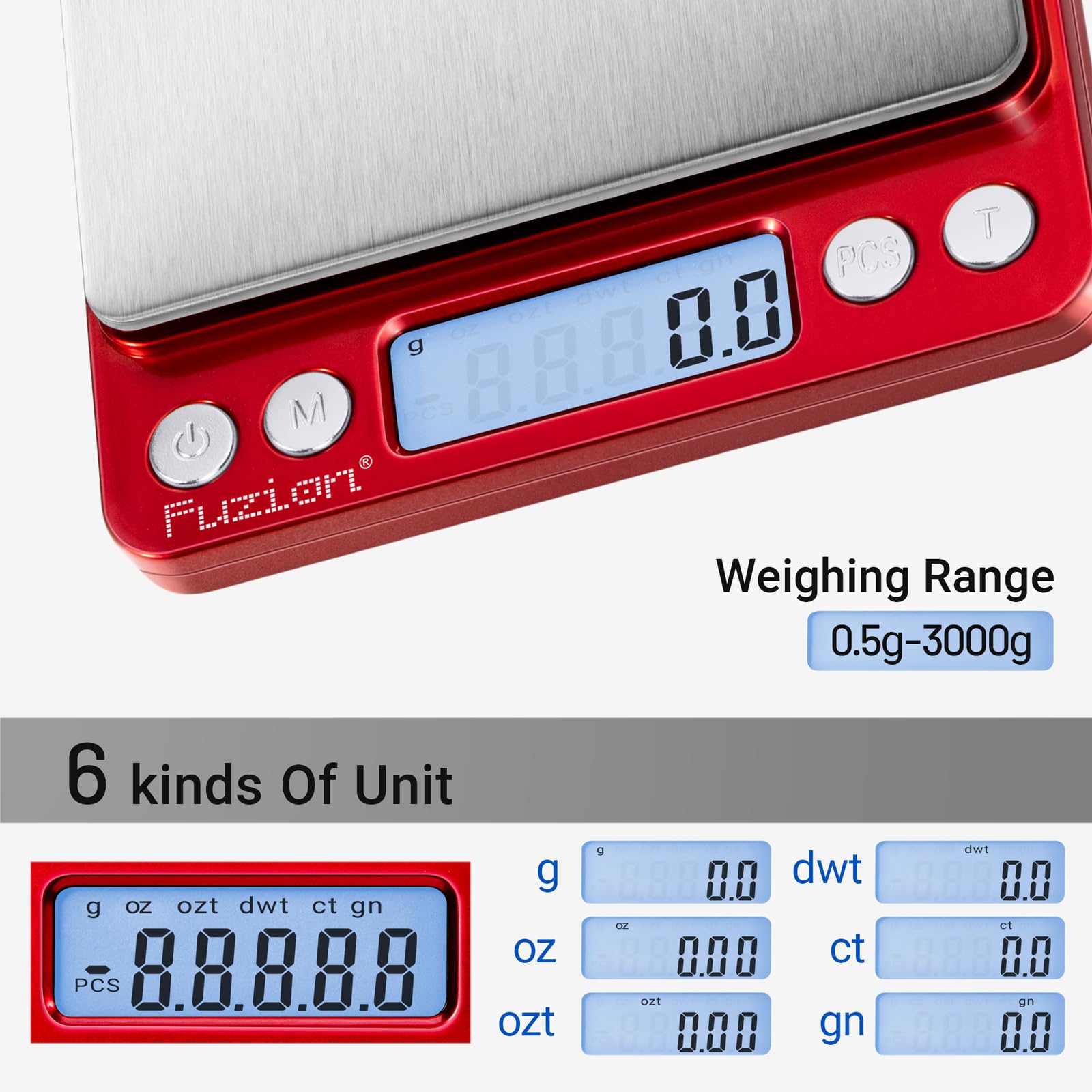 Snapklik.com : Fuzion Digital Scale .1 Gram Accuracy, 3000g Mini Food ...