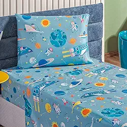 Jogo de Cama Lençol Solteiro Infantil Bout 03 Peças Lindo Macio kids (astronauta)