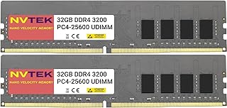 64GB 2X32GB DDR4 3200MHZ PC4-25600 2Rx8 1.2V CL22 288-PIN Non-ECC Unbuffered UDIMM NVTEK Desktop PC Memory KIT