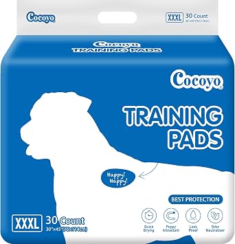 COCOYO Best Value Dog Training Pads Giant Size | Dog Pee Pads L Size | Super Absorbent Puppy Pads 30" x 45", 30 Count L