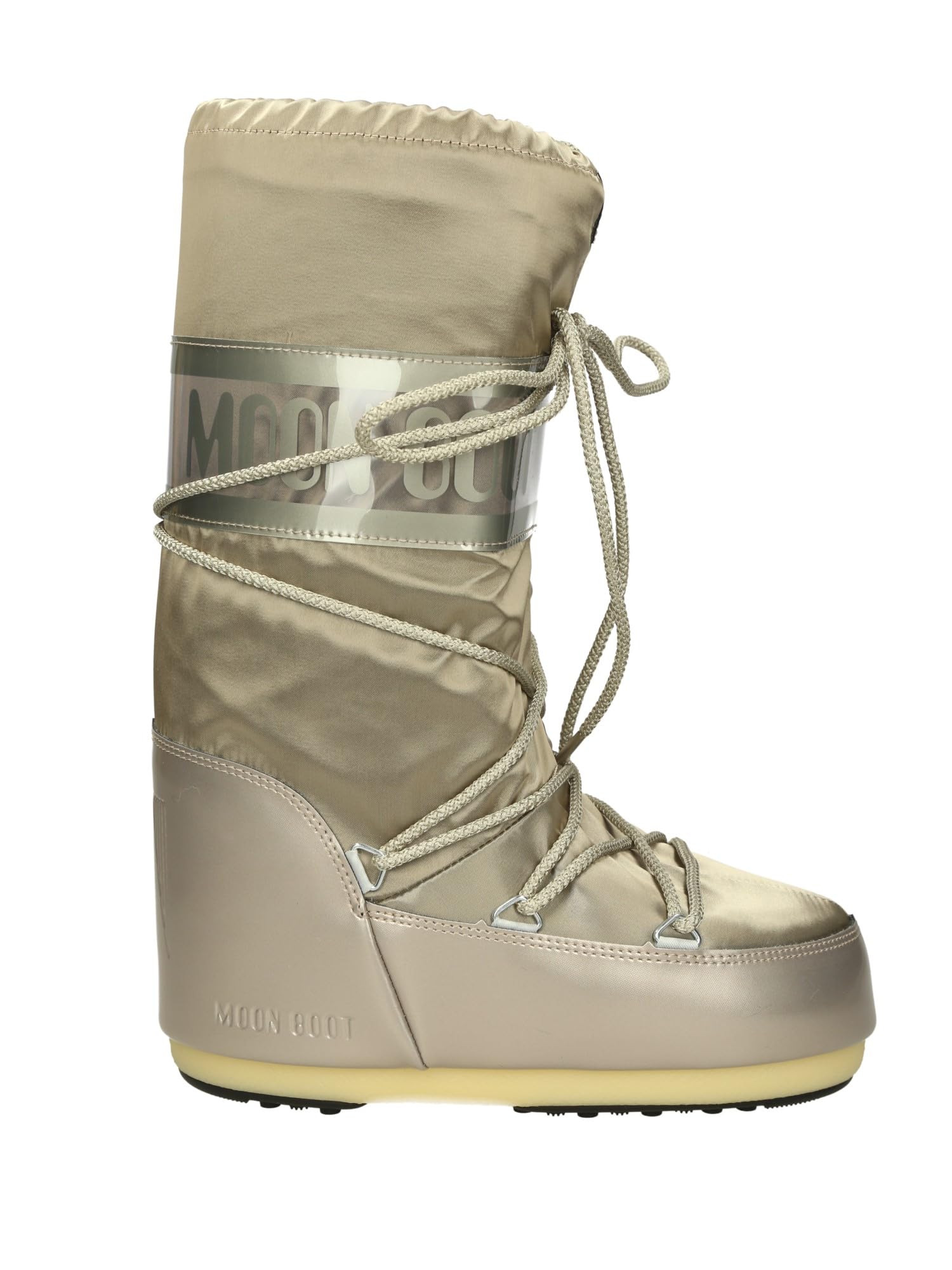 Moon Boot Icon Glance Platin Satin Winter Stiefel | wohlige Wärme für kalte Tage, rutschfester Grip auf glatten Wegen, beidseitig tragbar für flexible Looks