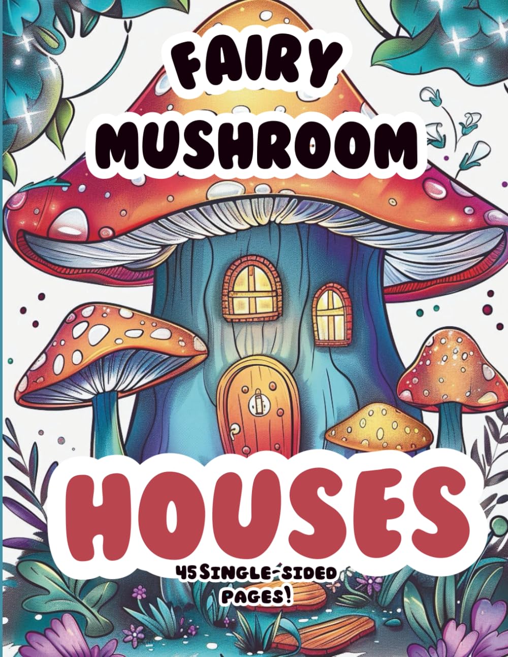 Fairy Mushroom Houses Coloring Book