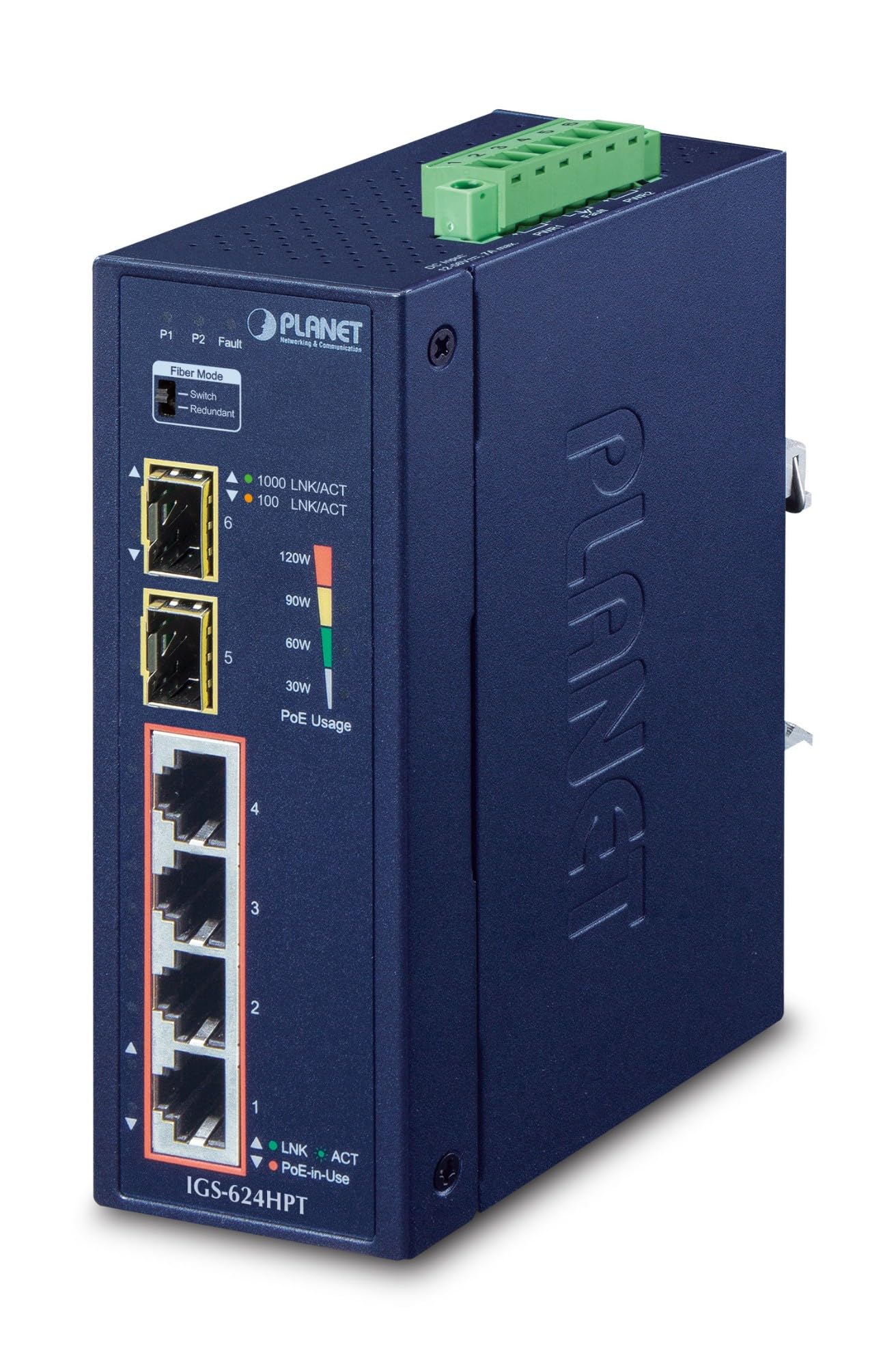PLANET igs-​624hpt Gigabit Ethernet (10/​100/​1000) Power Over Ethernet (PoE) Black Red Switch – Network Switches