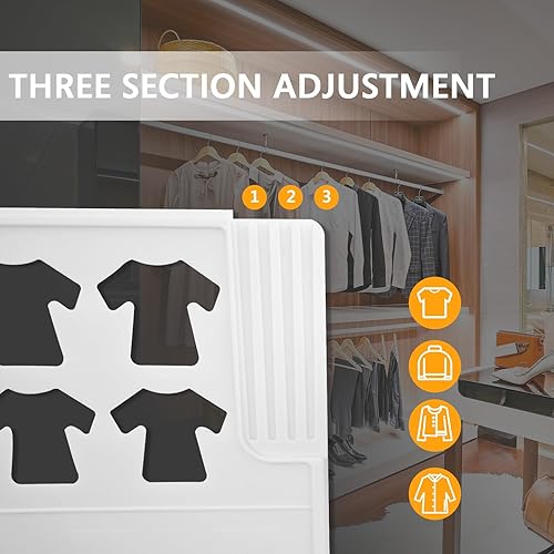 Miniatura 2 de Paquete de 10 organizadores de camisetas, organizador de armario, bandejas de ropa, tablero de recibos de ropa apilable desmontable, separadores de