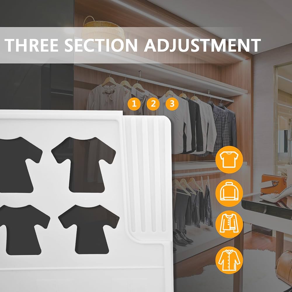 Adorila 10 Stück T-Shirt-Organizer, Schrank-Organizer, abnehmbare