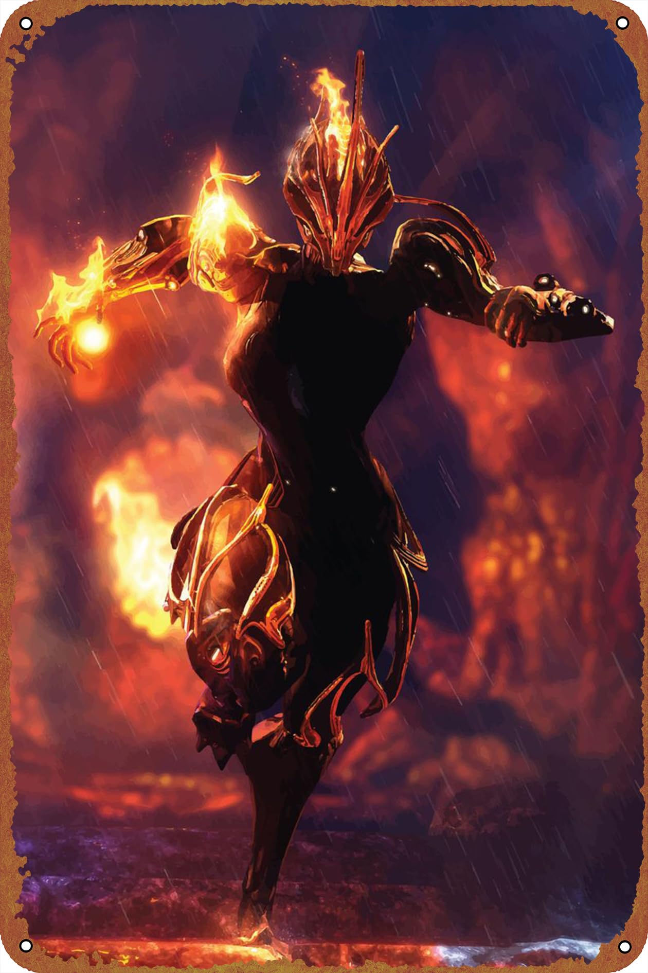 KIVYYB warframe Game Poster Metal Plaque Tin Sign,Vintage Metal Pub Club Cafe bar Home Wall Art Decoration Poster Retro 8x12 inches