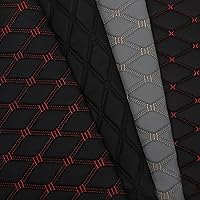 Vista 2 de Tela de vinilo de espuma acolchada de piel sintética con respaldo de esponja gruesa, cabecera de tapicería para automóvil, 39 x 60 pulgadas, Negro