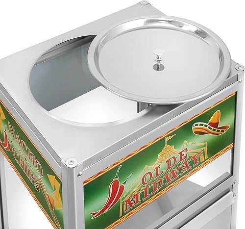 Miniatura 5 de Olde Midway Máquina del calentador de la viruta del Nacho con la cuchara, exhibición del soporte de la concesión del acero inoxidable de la calidad