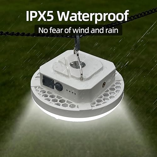 Miniatura 7 de Luz colgante recargable de 10000 mAh con imán, 30W 4000LM LED, 3 modos de iluminación de color (remoto), linterna de campamento, linterna LED