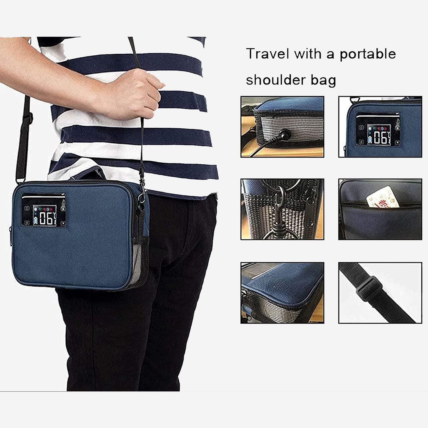Nevera médica portátil, Gran Capacidad y Pantalla LCD Refrigerador pequeño para medicamentos, Estuche de Viaje con Enfriador de insulina, para insulina y Otros medicamentos,1xBattery