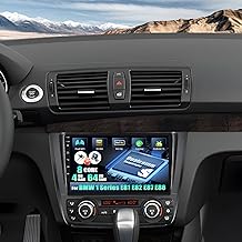 CAMECHO Qualcomm 8 Core 4G+64G Android 15 Car Radio for BMW 1 Series E81 E82 E87 E88, Double DIN Radio with 9 Inch Touchscreen Supports CarPlay, Dual WiFi, GPS,Bluetooth5.1, Dolby/Hi-Res+Rear Camera