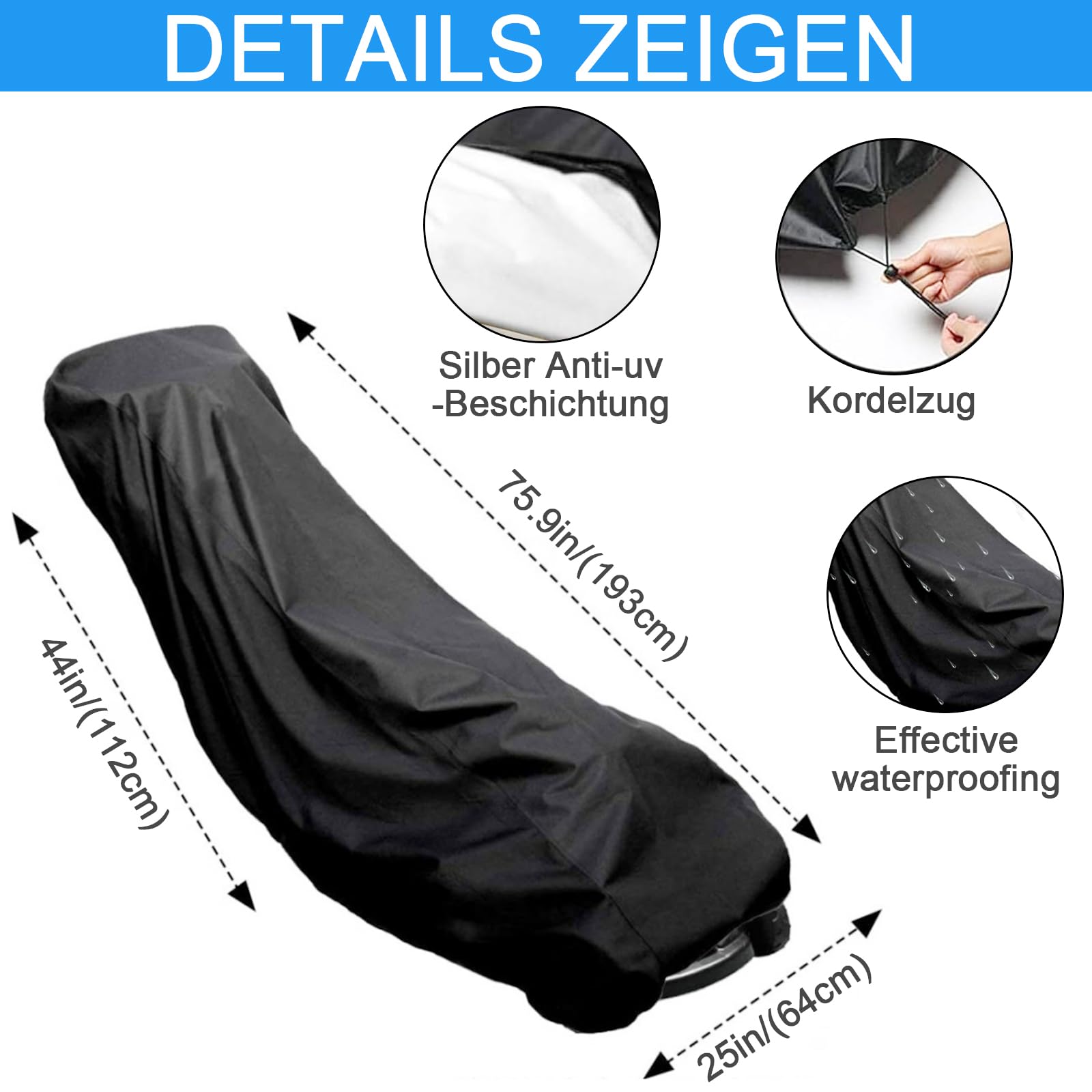 Copertura Per Tosaerba | Impermeabile E Anti-UV | Dimensioni 191x117x63 Cm - Foto 12