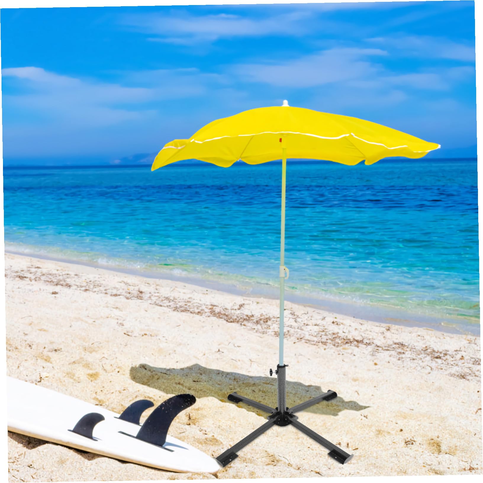 Przenośny stojak na parasol plażowy, składana żelazna podstawa do parasola ogrodowego, trwały i łatwy do przenoszenia na kemping i do użytku na zewnątrz, idealny do wsparcia osłony przeciwsłonecznej