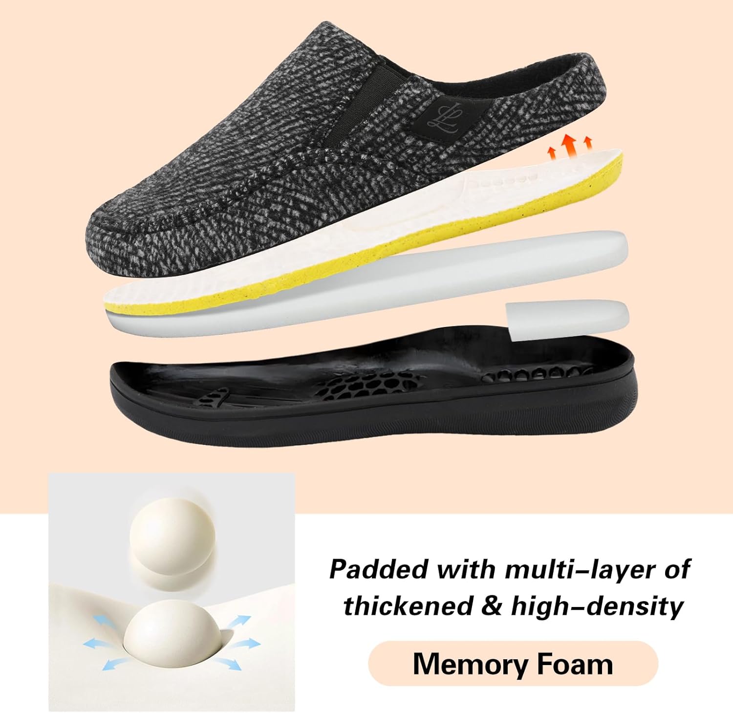 LeIsfIt Men's Slippers Wide House Slippers Moccasins Home Bedroom Slipper Slip-on House Shoes with Rubber Sole for Indoor Outdoor - Image 4