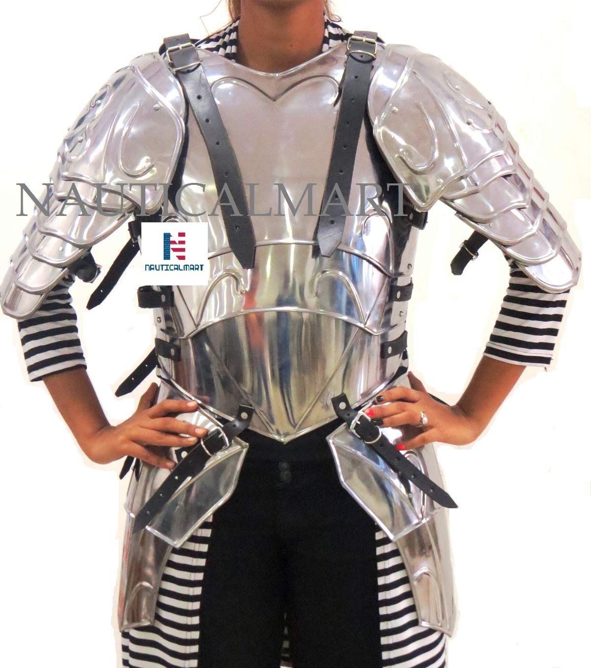 NauticalMart Female LARP Armor Queen of The Elves Medieval Armour Breastplate with Pauldron