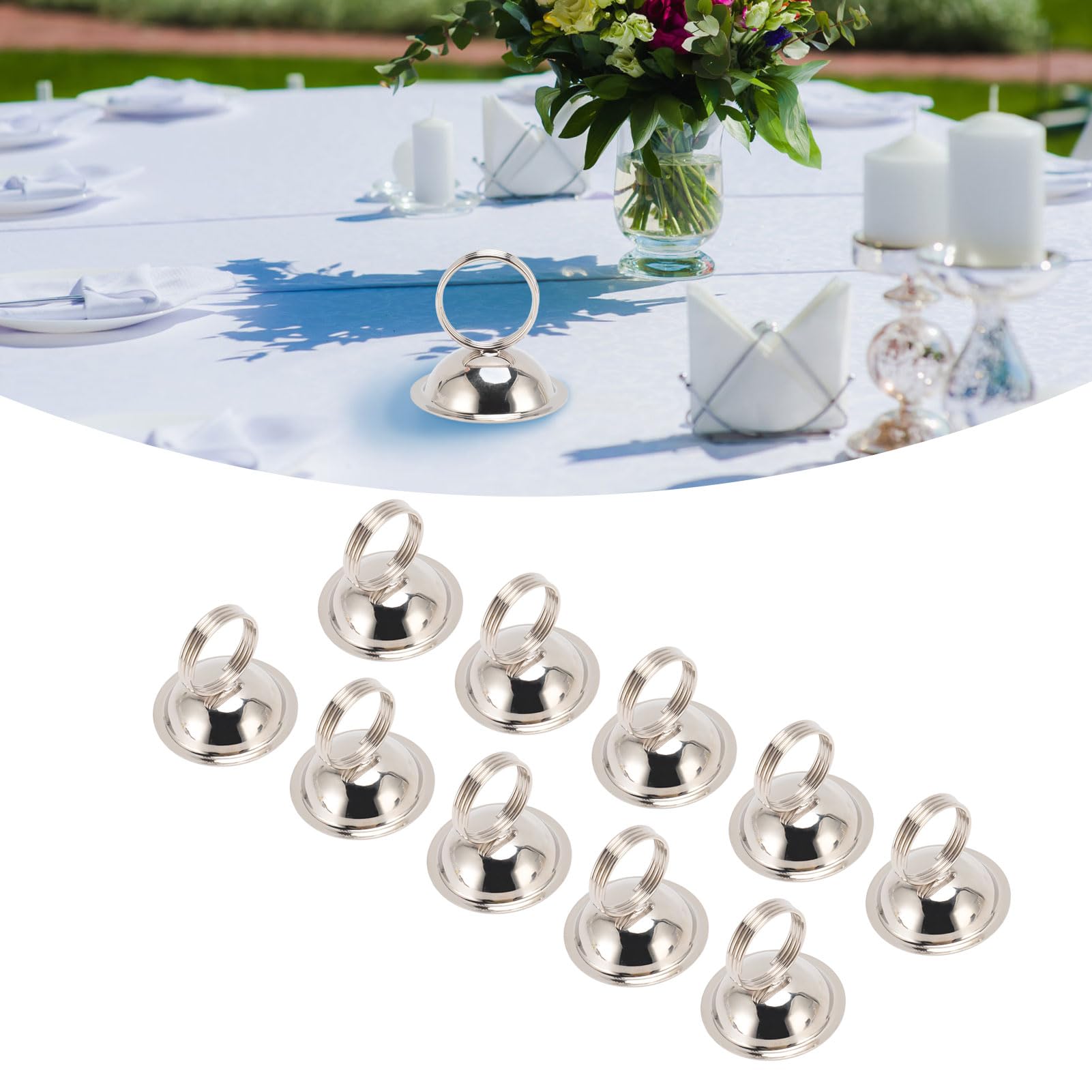 Fyearfly Mini Place Card Holders,10pcs Silver Place Card Stands,Picture Holders,Cards Stand Name Menu Holder Clips,for Celebration Party Wedding - Image 4