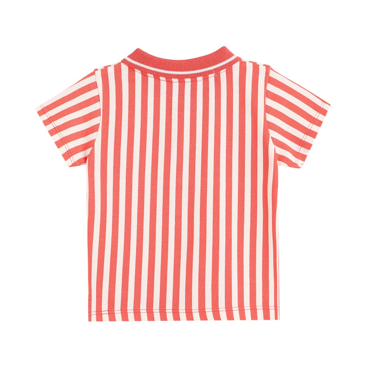 Mini Klub Cotton Half Sleeves Striped Polo - (6-9M) White/Red - Image 2 thumbnail