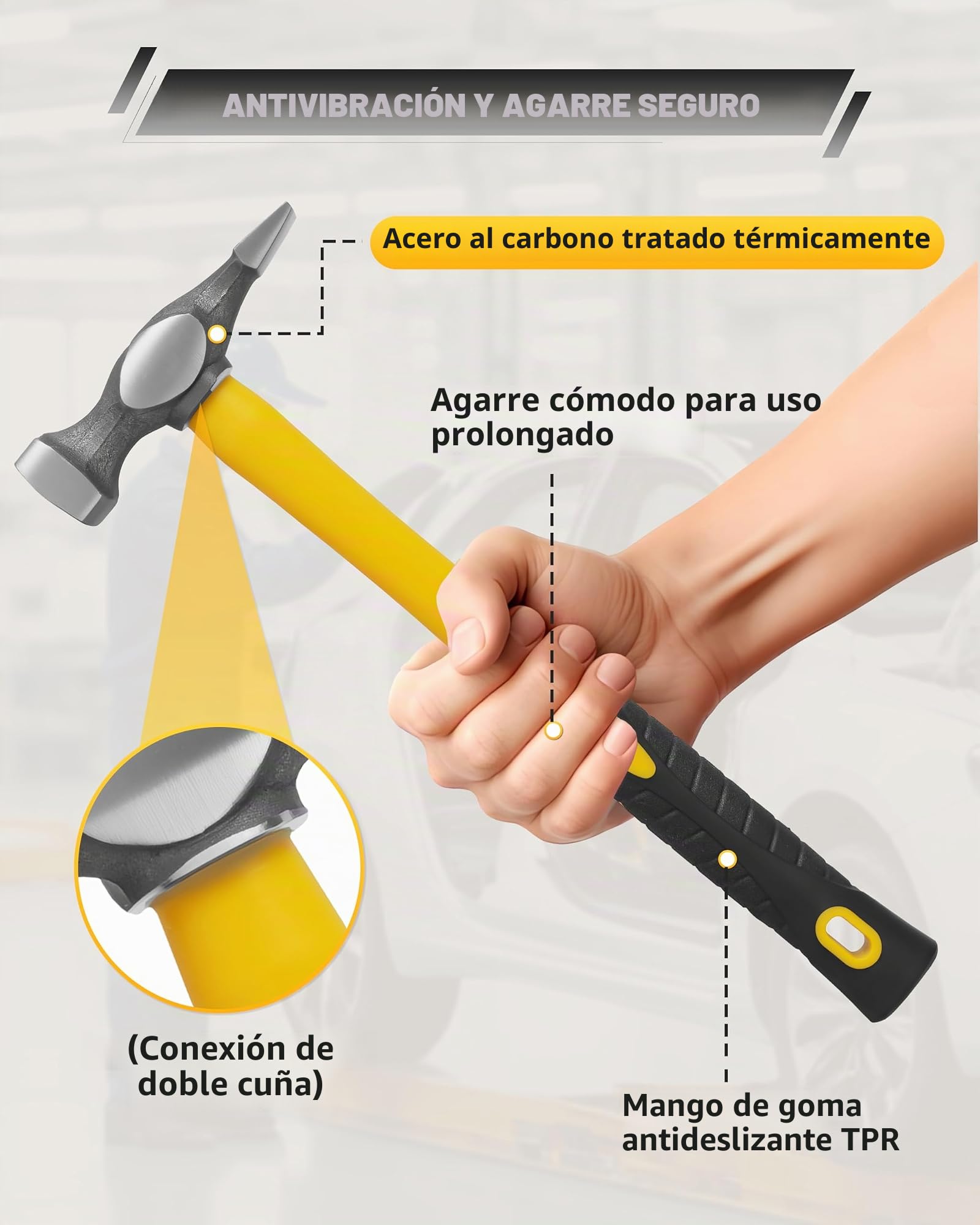 DAYUAN - Juego de 7 piezas para reparación de paneles de carrocería, incluye martillo para chapista y juego de dolly, con estuche de almacenamiento