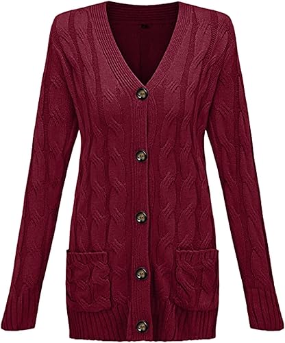 Miniatura 4 de Suéteres tipo cárdigan para mujer, de gran tamaño, manga de farol, frente abierto, largo, grueso, cómodo, cárdigan de punto trenzado