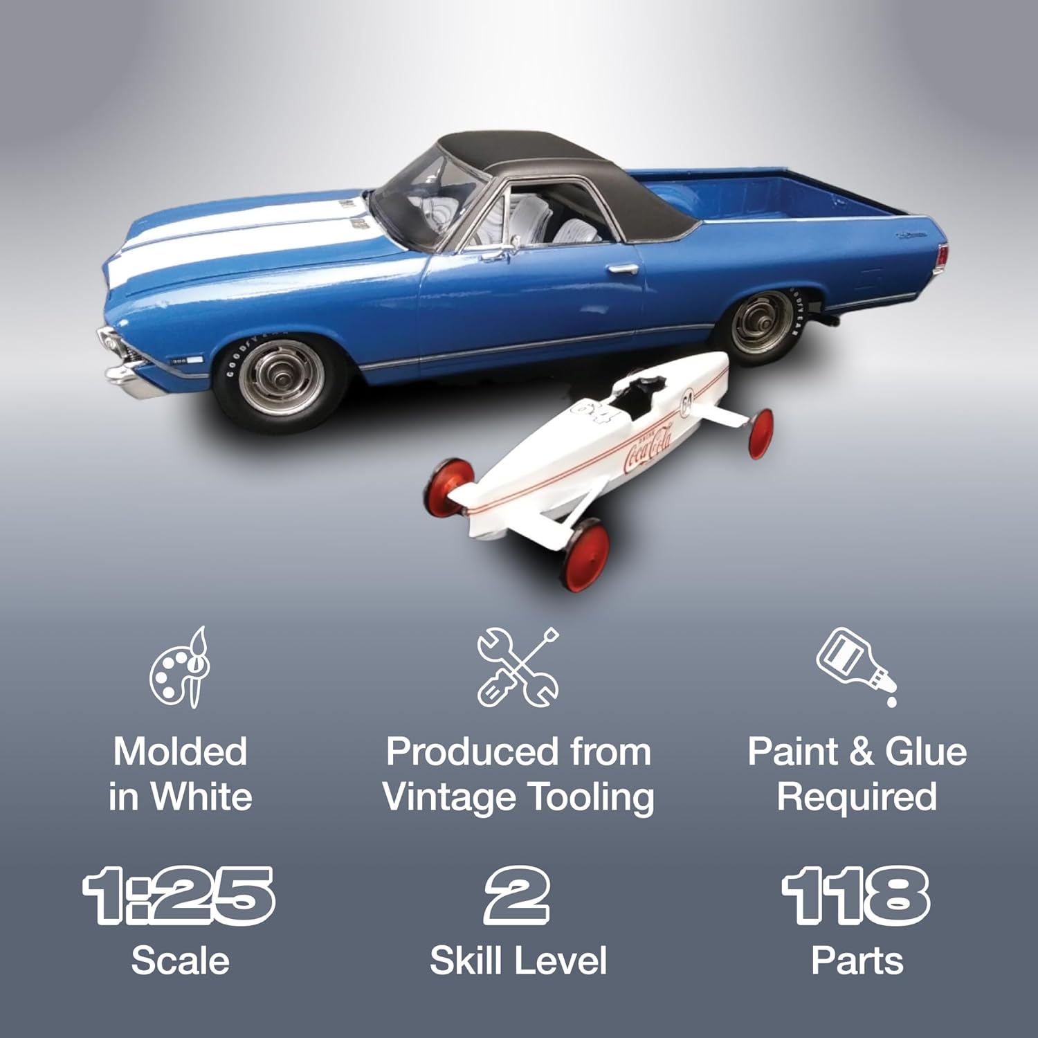 AMT AMT1362 Coca-Cola 1968 Chevy El Camino SS 1:25 Model Kit