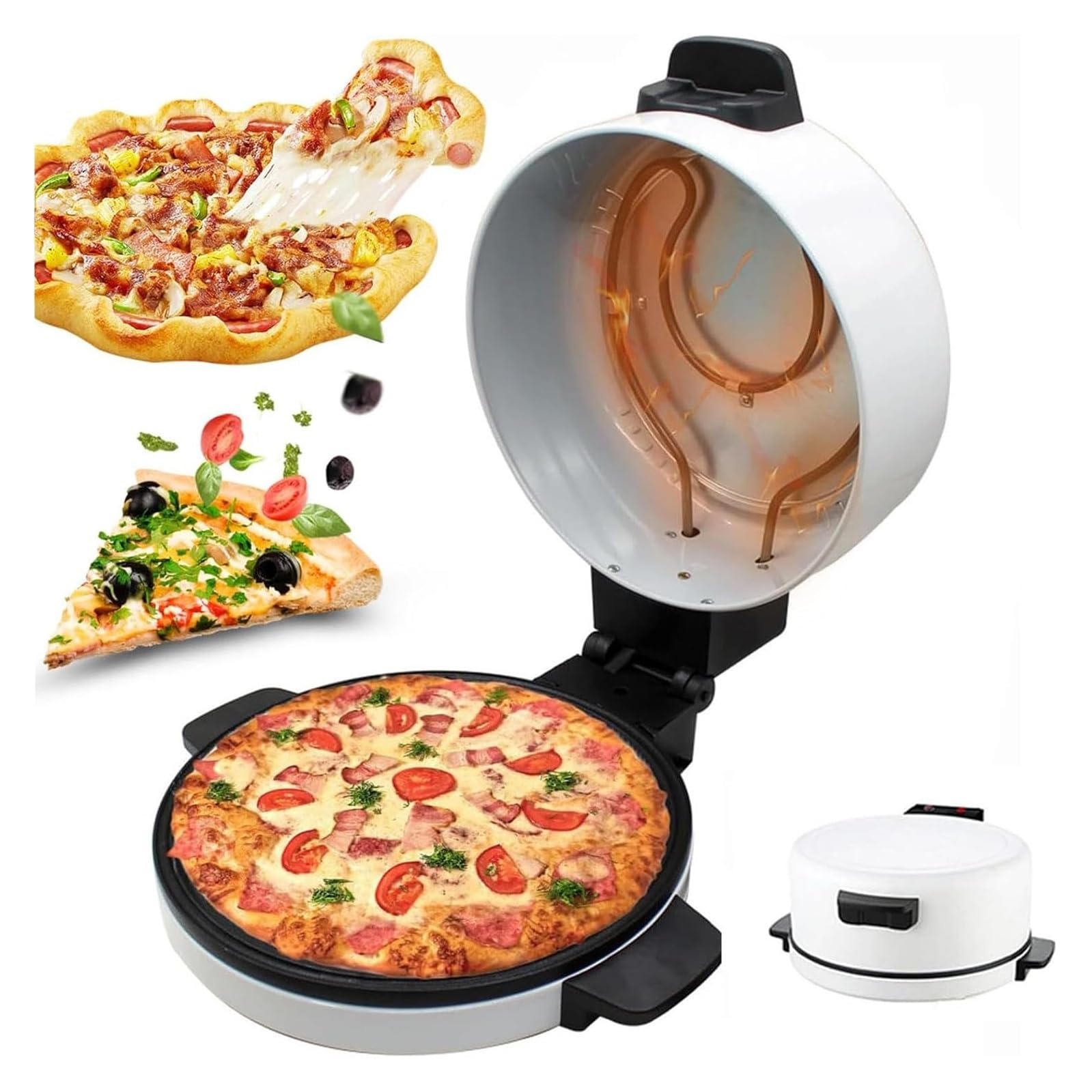 MYUYEE Electric Pizza Maker - Portable Nonstick Pizza Oven for Pizzas, Pancakes, Quesadillas, and Cookies