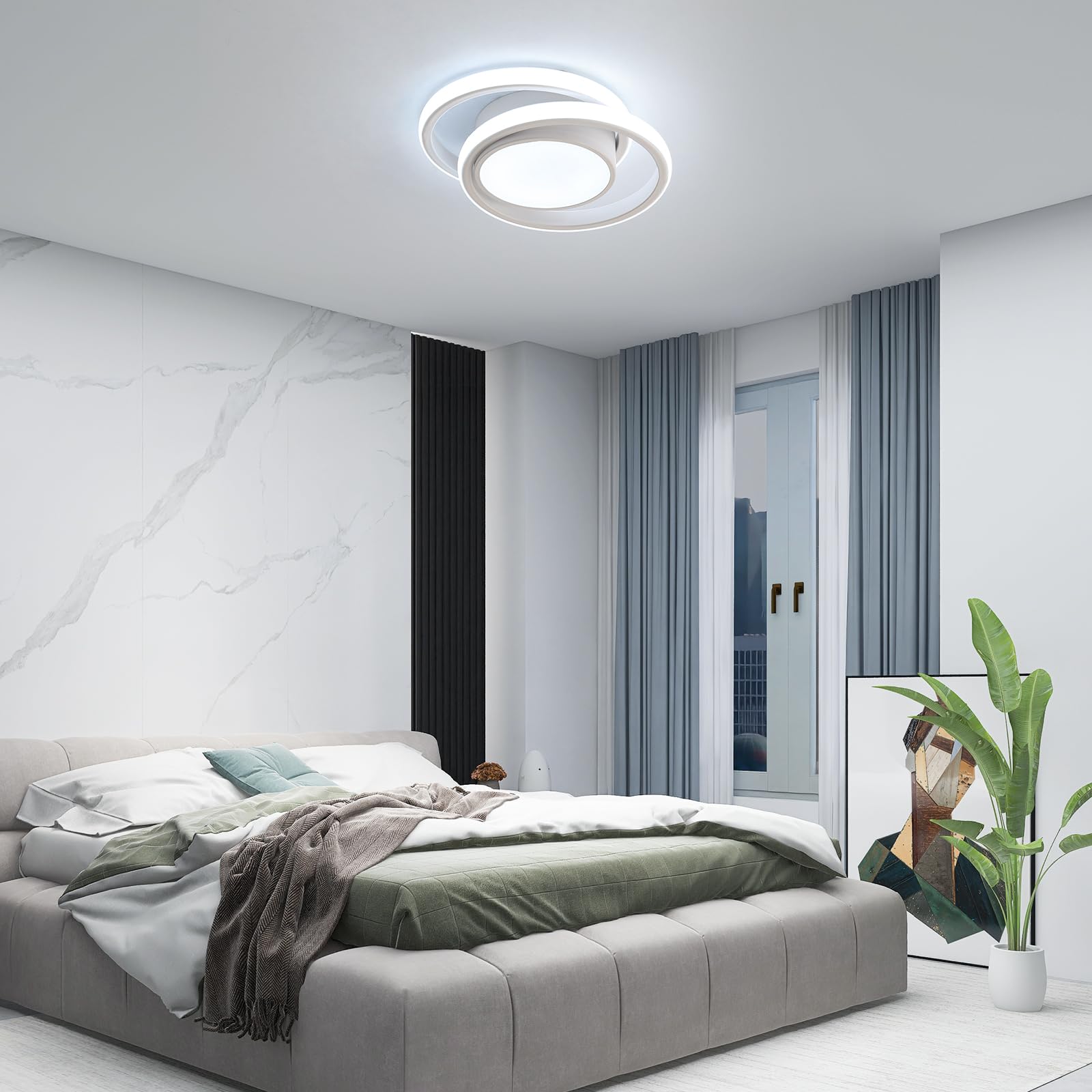Comely Plafoniere LED, Lampada da Soffitto 32W 2350LM, Rond Plafoniere Moderno per Soggiorno Cucina Bagno Camera da Letto Corridoio, Bianco Freddo 6500K, Diametro 28cm