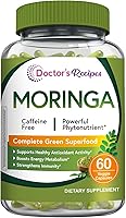 Vista 1 de Doctor's Recipes Moringa 11,000 mg de potencia, Superalimento Verde Completo, Apoyo Antioxidante Natural, Sin OMG, 60 cápsulas veganas, Sin cafeína