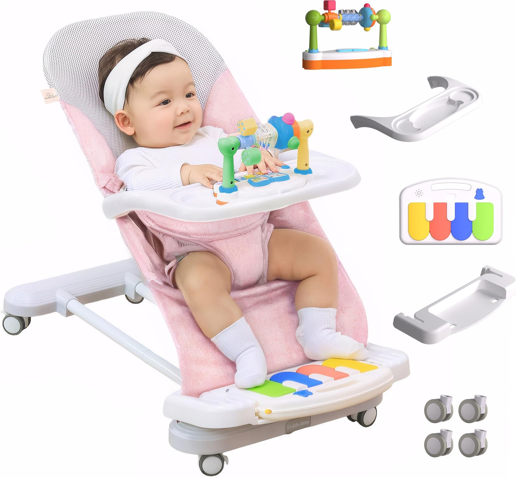 Amazon.com : CuddoBaby Baby Bouncer 4-in-1 with Wheels, Detachable ...