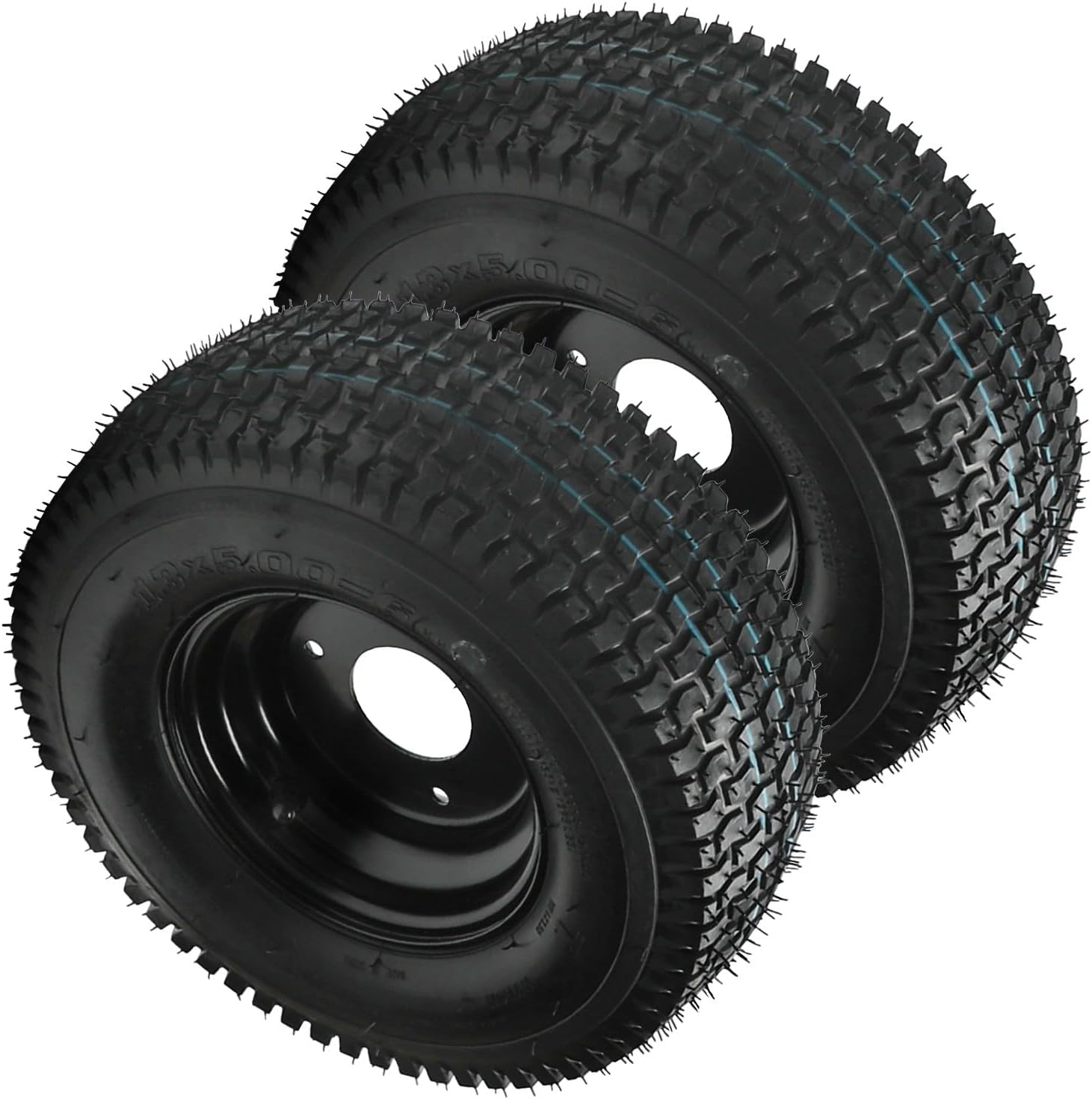 2-Pack 13x5.00-6 Tubeless Tire & Rim Assembly, 6" ATV Wheels, 3-Stud 78mm Bolt Pattern 13x5-6 13x5x6 Tires for Go-Kart, Mini Bike, Buggy, Snowmobile, Lawn Mower, Quad Taotao Coolster