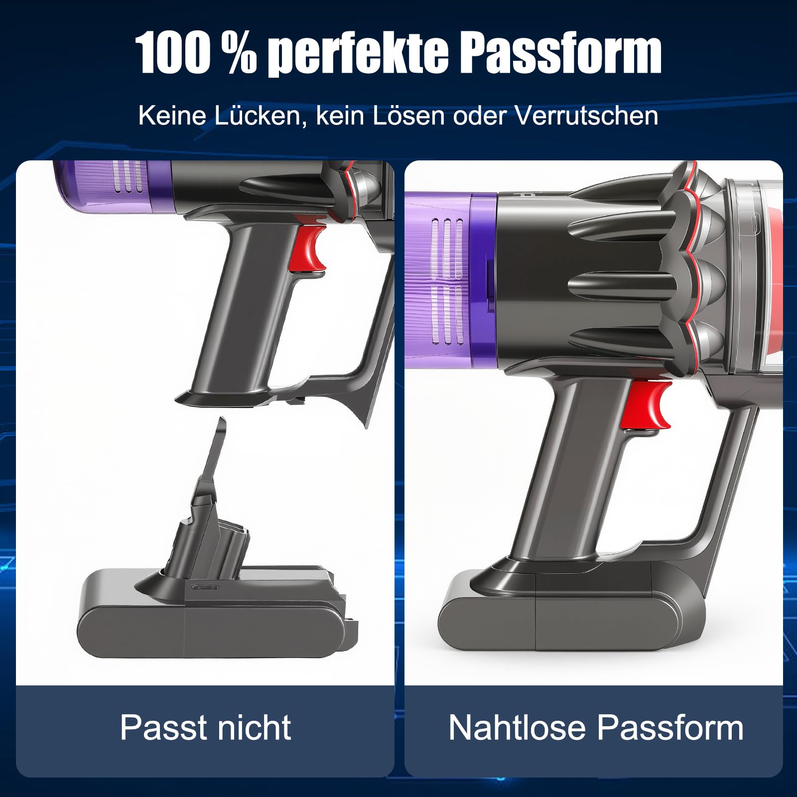 V11 Akku für Dyson V11, V15 Akku Kompatibel mit V11C(Knopftyp) V15 SV15 SV16 SV22 SV28 Staubsauger (Nicht für V11Schraubtyp