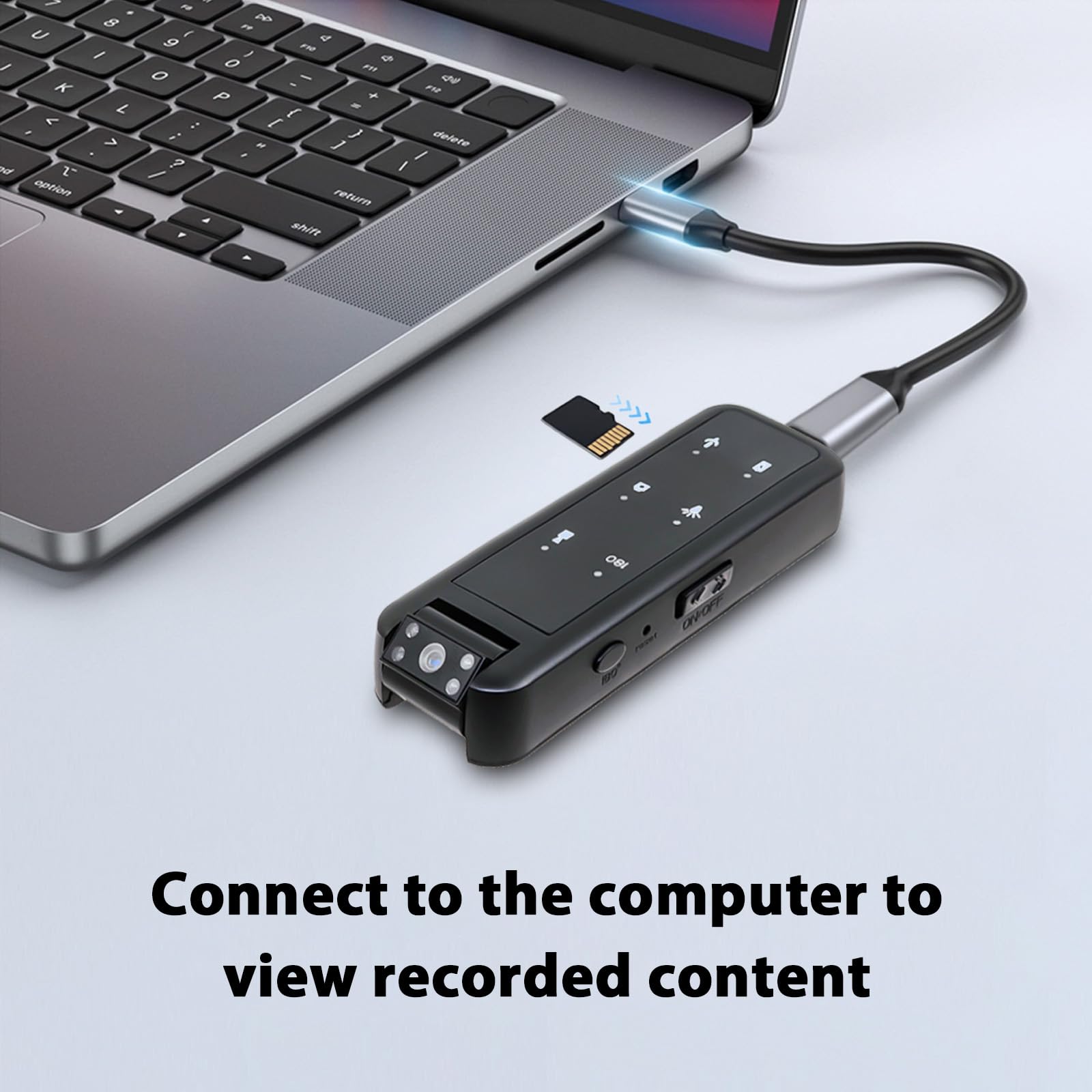 Body Cam Objectif Rotatif Caméra Espion 180° 64G avec Vidéo et Audio HD 1080P Mini Camera à Vision Nocturne Camera Portable Enregistrement Vidéo & Audio - pour Extérieur, Police, Vélo