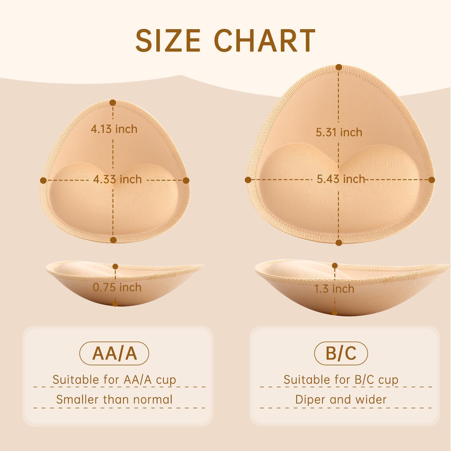 Bra Pads Inserts Breast Enhancer - 4 Pairs Sew in Bra Cups for Sports Swimsuits Bikini Push up Pads - Image 7