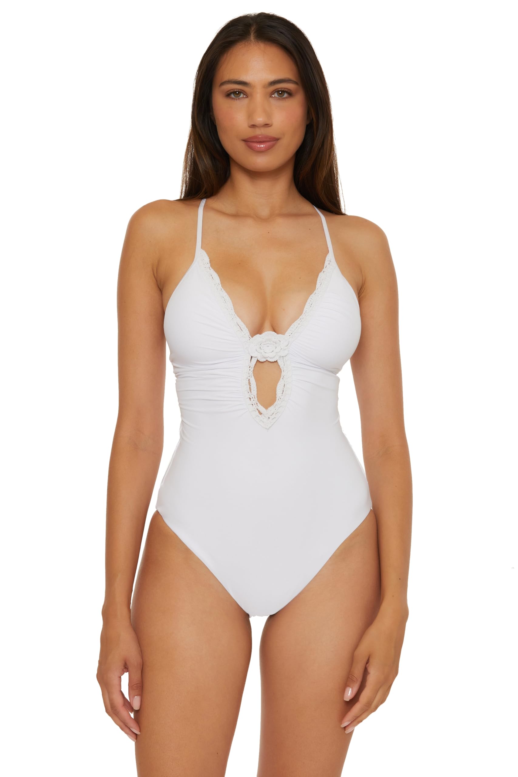 becca Colette Clare Crochet Flower Plunge One Piece-picture-14