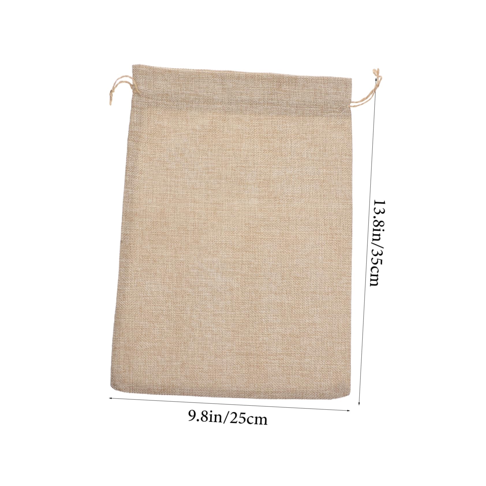 Lurrose 10 Sacchetti in Juta Coulisse Beige 10x14 Pollici Sacchetti Piccoli in Cotone e Lino Facili da Aprire per Feste e Bomboniere