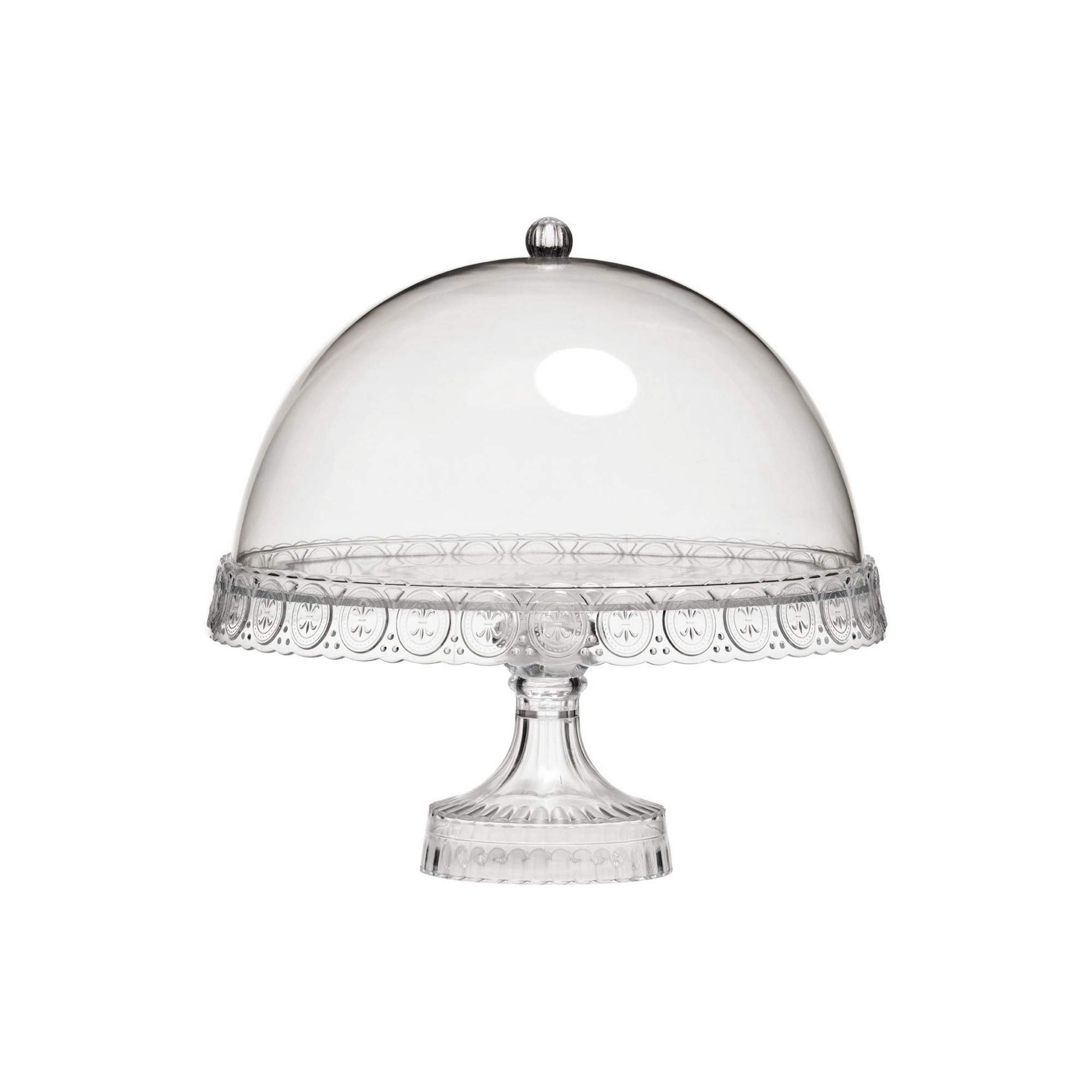 Premier Housewares Cake Stand With Lid Plastic Cupcake Stand Transparent Dome Lid Afternoon Tea Stand Cake Stand Sealed Cake Stands for Afternoon Tea