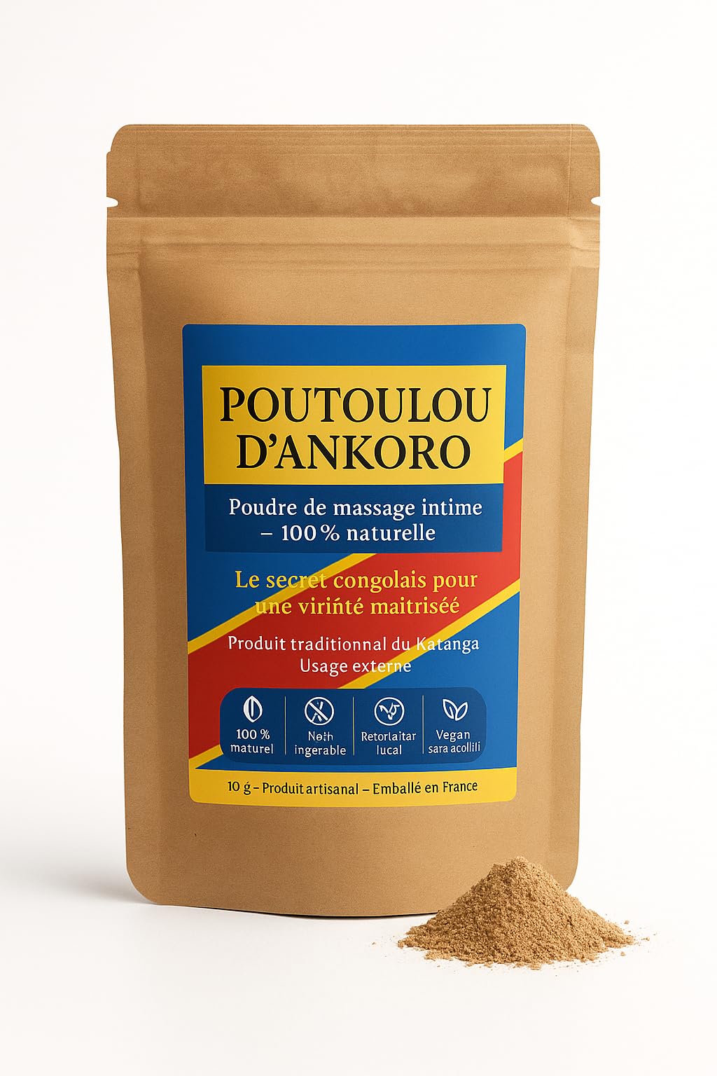 Ankoro,poutoulou 100% naturale del Congo. Afrodisiaco biologico, ritardante premium in polvere bio super potente (prima qualità pura, non miscelato) sacchetto con cerniera da 10 grammi per 15-25