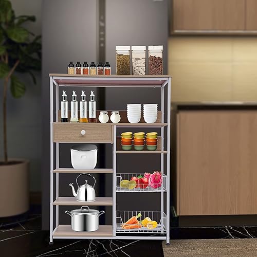 Miniatura 9 de Estante de cocina para panadería de gran capacidad estante de almacenamiento para baño cocina garaje