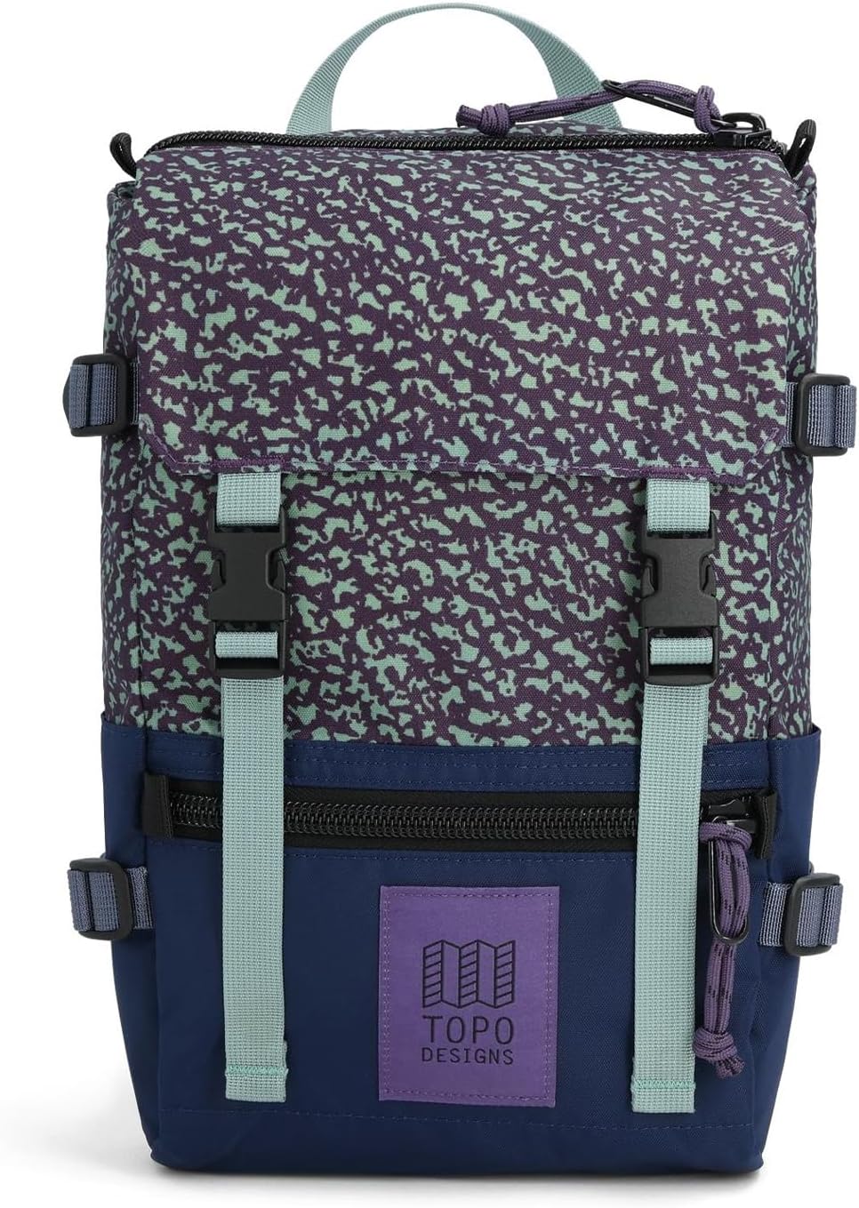 Topo Designs Rover Pack Mini - Small Sized Simple Daypack for EDC, Day Trips, Hikes, Iconic Denver Design, Recycled Nylon Construction, Fair Trade + Bluesign Approved (Loganberry/Crackle)